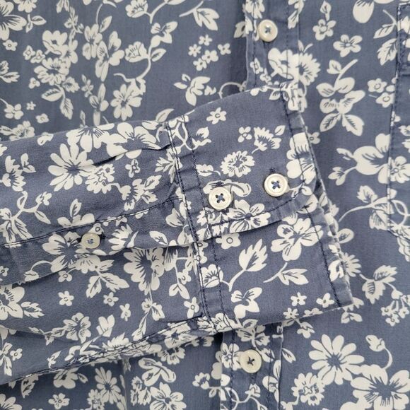 Boden Long Sleeve Button Down Blue Floral Shirt Men's Size Large Tropical - Picture 3 of 9